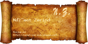 Német Zerind névjegykártya